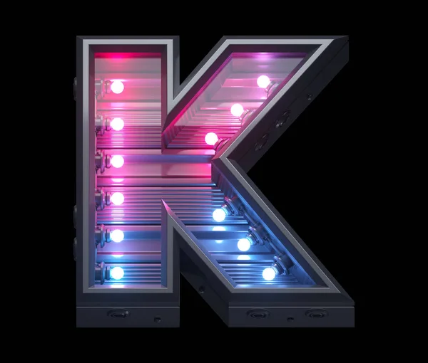 紫外線ランプ未来フォント 手紙K — ストック写真