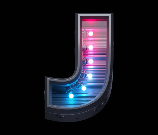 Ultraviolet Lamp Futuristic Font Letter — Stock Photo, Image