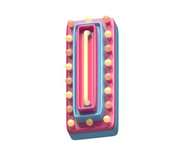 I harfi neon ışık yazı tipi