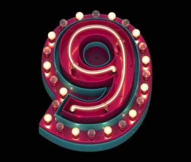 9 numara neon ışığı.