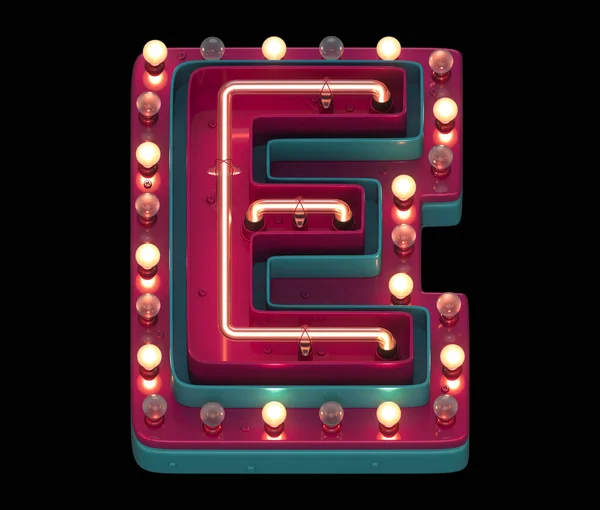 Letter Neon Licht Lettertype — Stockfoto