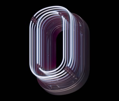 0 işareti neon ışığı