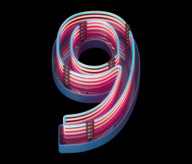 9 numara neon ışığı.