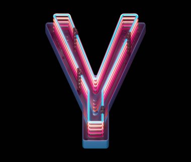 Y harfi neon ışık yazıtipi