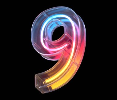 9 numara neon ışığı.