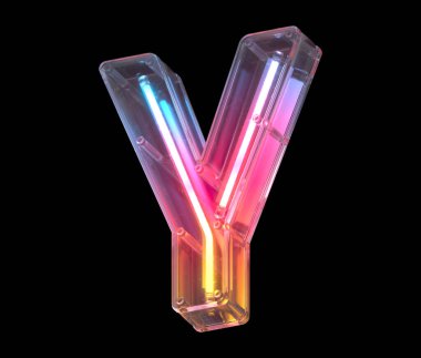 Y harfi neon ışık yazıtipi