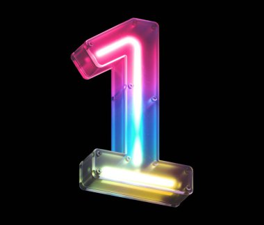 1 numara neon ışığı