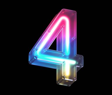 4 numara neon ışığı