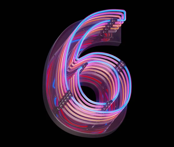 Numero Segno Luce Neon — Foto Stock