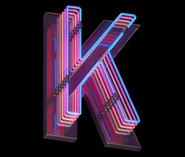 Letter Neon Licht Lettertype — Stockfoto