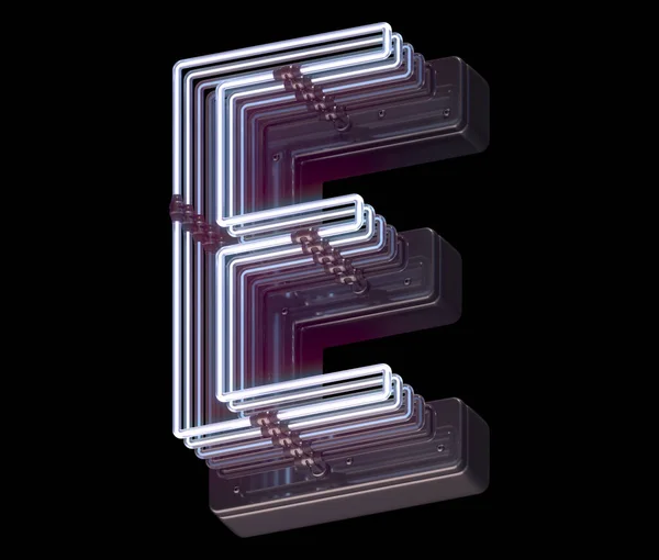 Letter Neon Licht Lettertype — Stockfoto