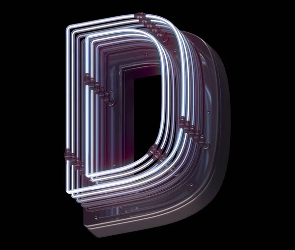 Letter Lettertype Neon Licht — Stockfoto