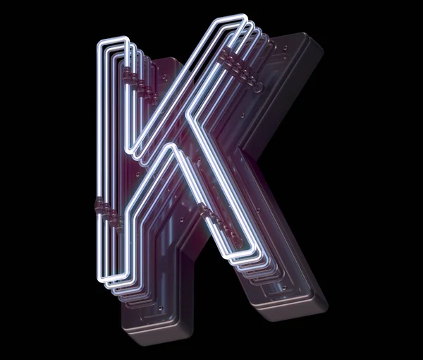 Letter Neon Licht Lettertype — Stockfoto