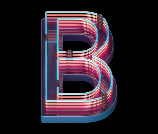 Letter Lettertype Neon Licht — Stockfoto