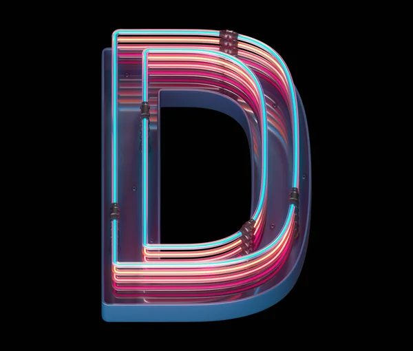 Letter Lettertype Neon Licht — Stockfoto