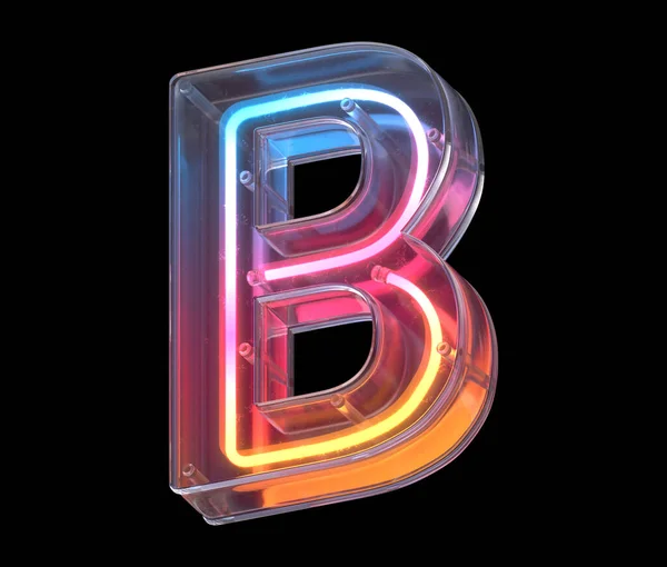 Letter Lettertype Neon Licht — Stockfoto