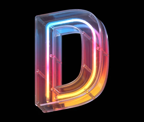 Letter Lettertype Neon Licht — Stockfoto