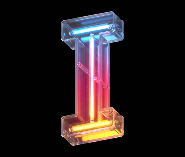 Carta Neon Light Font — Fotografia de Stock