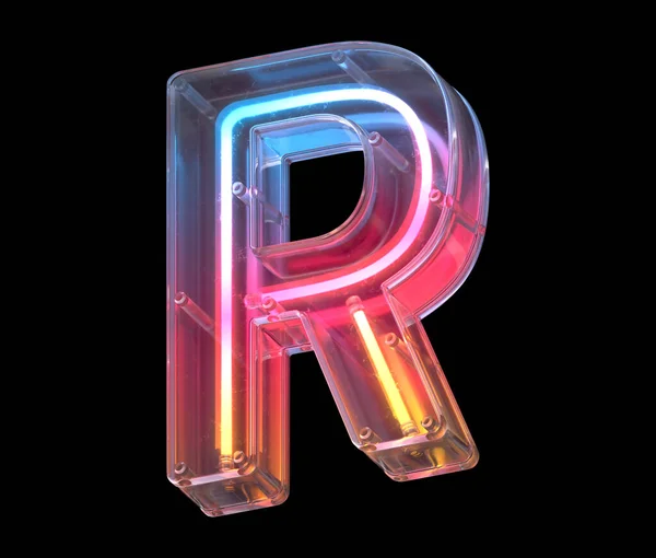 Letter Neon Licht Lettertype — Stockfoto