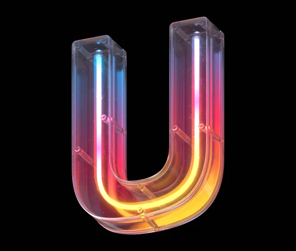 Letter Neon Licht Lettertype — Stockfoto