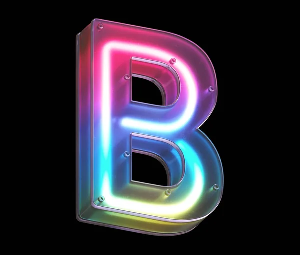 Letter Lettertype Neon Licht — Stockfoto