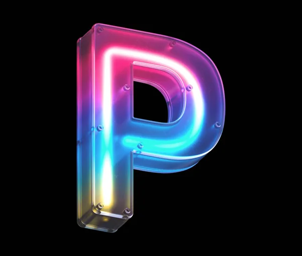 Letter Neon Light Font — Stock Photo, Image