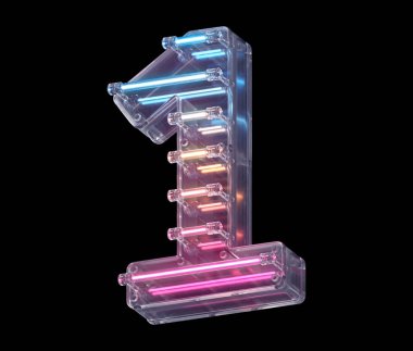 1 numara neon ışığı