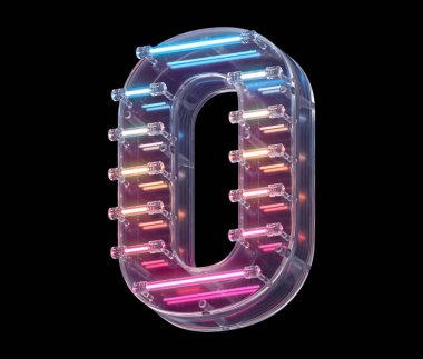 0 işareti neon ışığı