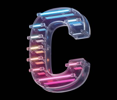 C yazı tipi neon ışığı