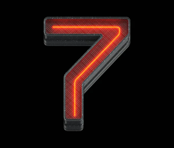 Nummer Teken Neon Licht — Stockfoto