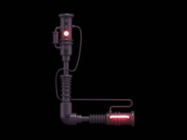 L harfi neon pipo yazı tipi