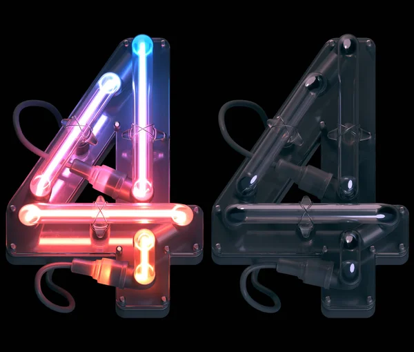 Number Neon Pipe Font — Photo
