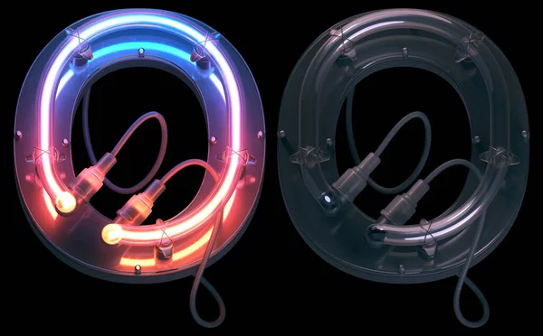 O harfi neon boru yazıtipi