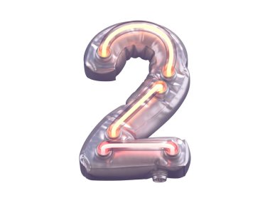 2 numaralı neon balon yazı tipi