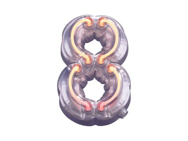 8 numaralı neon balon yazı tipi