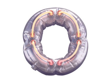 O harfi neon balon yazı tipi