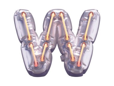 W harfi neon balon yazı tipi