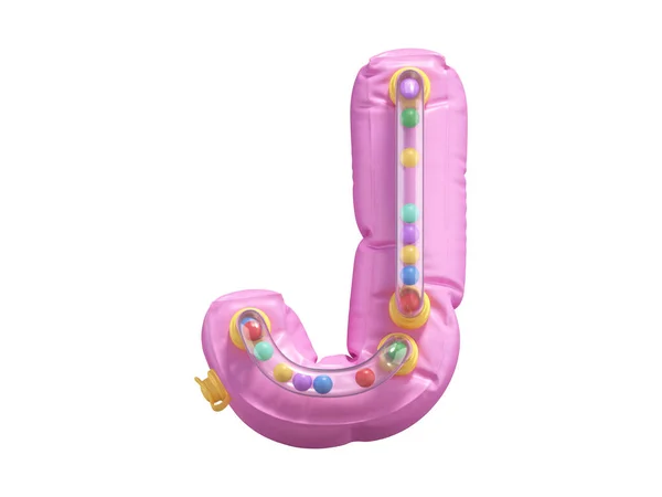 Letra Rosa Inflable Con Bolas Coloridas Tubos — Foto de Stock