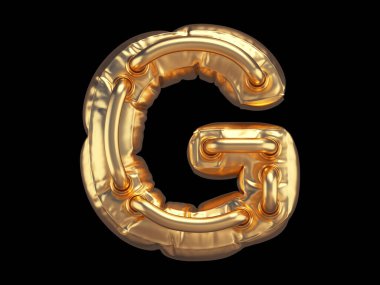 Siyah zemin üzerinde tüpler olan altın G harfi