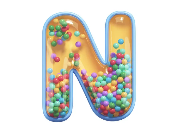 Letter Filled Multicolored Balls — Stock Photo, Image