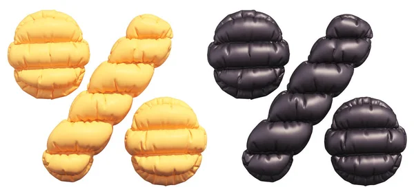 Beyaz arkaplanda sarı ve siyah örtülü yüzde işareti