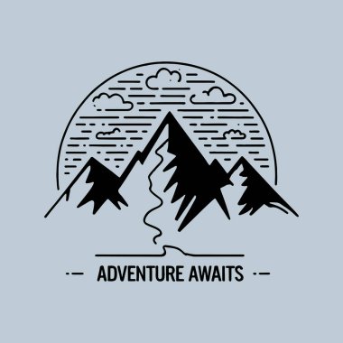 Macera Minimalist Dağ Tişörtü Tasarımı Bekliyor