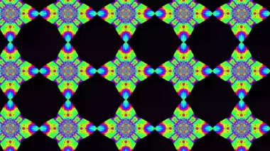 Parlayan parçacıklar ve karanlık boşluk arkaplan ile soyut kıvrımlı renkli kozmik nebula görsel olarak çarpıcı bir dijital sanat 4K animasyonu.