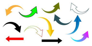 Eğri Ok Simgeleri Yönlendirme, Yönlendirme, Akış Çizelgesi, UI UX Tasarım Elemanları.