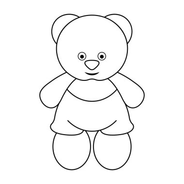 Cute Teddy Bear Outline Vector Illustration. Perfect for coloring pages, childrens designs, educational materials, crafts and baby themed projects.