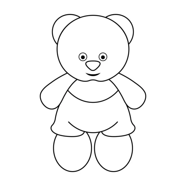 Cute Teddy Bear Outline Vector Illustration. Perfect for coloring pages, childrens designs, educational materials, crafts and baby themed projects.