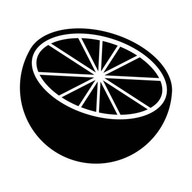 Siyah ve Beyaz Citrus Dilimleyici İllüstrasyonu. Logolar, simgeler, ambalajlama, sağlıklı yaşam tarzı temaları, meyve suyu markalaşması veya modern minimalist tasarım projelerinde kullanmak için mükemmel.