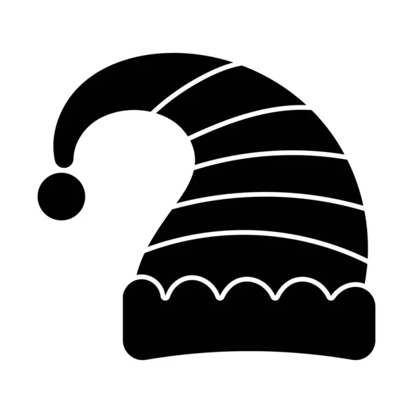 Kıvrımlı bluzu ve pofuduk ponpon kızı illüstrasyonu olan Santa Hat Silhouette. Noel temalı tasarımlar, tatil kartları, dekorasyonlar ve minimalist kış grafikleri için mükemmel..