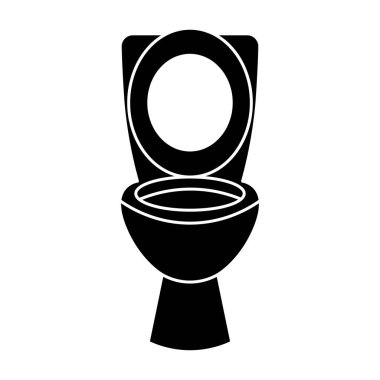 Tuvalet Silueti Ön Görünüm Vektör İllüzyonu. Tesisat, hijyen, temizlik, banyo tasarımı, kamu tesisleri veya su tasarrufu kavramlarında kullanılmak için mükemmel bir yöntem..