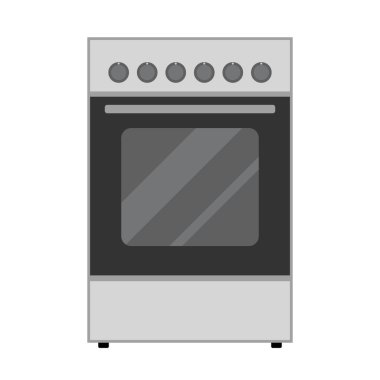 Modern Electric Oven Vector Illustration. Mutfak aletleri grafiklerinde, ev ürünleri sunumlarında, bilgi grafiklerinde veya eğitim materyallerinde kullanım için ideal.